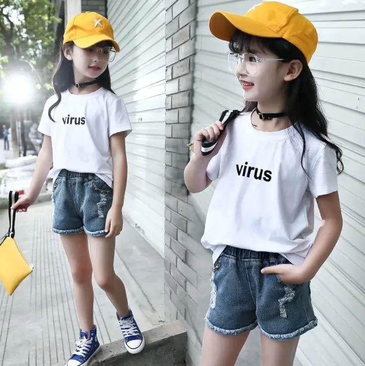 Прямые продажи, новая модная летняя детская футболка детская одежда для девочек детская одежда в полоску с круглым вырезом - Цвет: 6