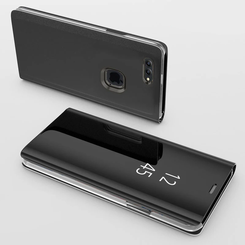 Прозрачный зеркальный чехол для iPhone X 8 7 6 6S Plus 5S SE Smart View кожаный книжка XR XS Max