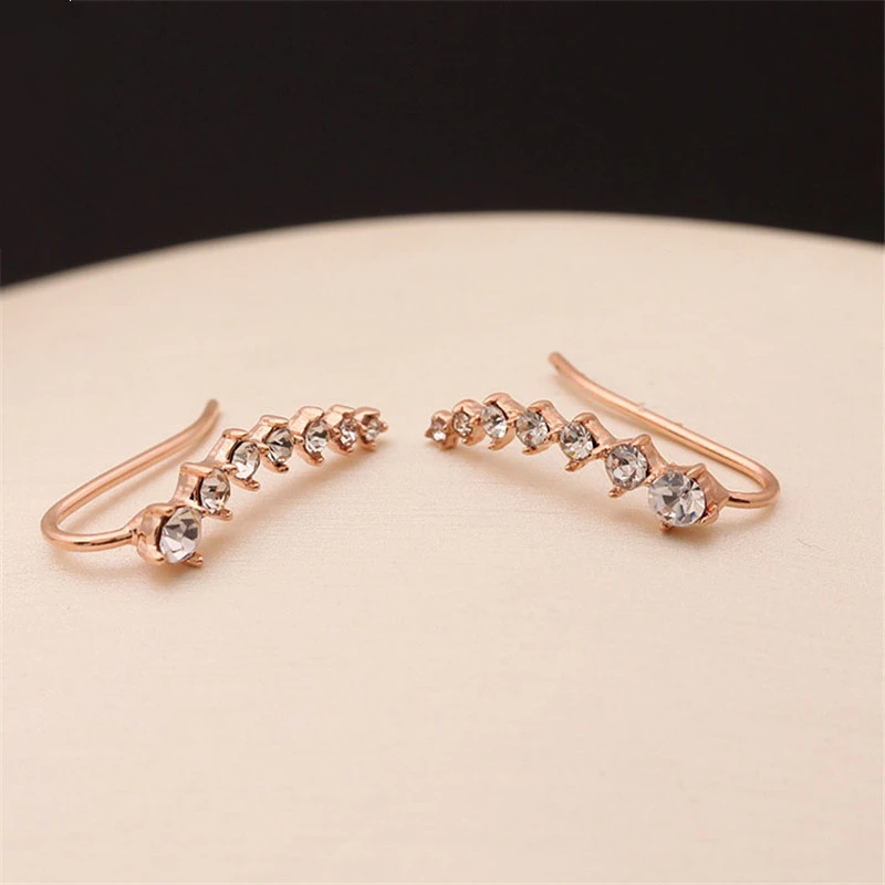 

Retro Fashion 1 Pair Big Dipper Zircon Clip Earrings Elegant Star Eardrop Shining Personality Dangler Korea Style Accessories
