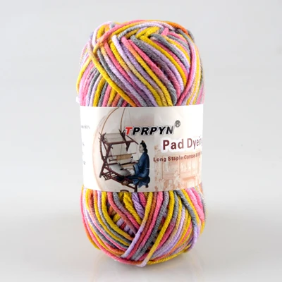 19 purple yellow pin TPRPYN 1 шт. = 50 г, 2,5 мм, набор для самостоятельного изготовления, молочная хлопковая пряжа, Детская шерстяная пряжа для вязания детей, ручная вязка, пряжа, вязаное одеяло, пряжа для вязания крючком - Цвет: 19 purple yellow pin