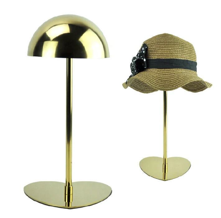 5pcs Titanium Gold Polish Hat Display Stand Holder Metal Hat Cap