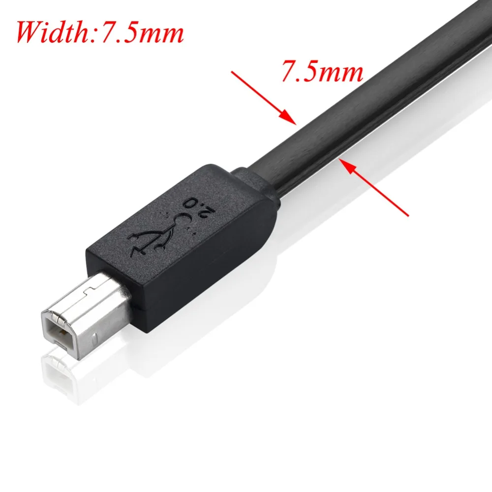 Плоский кабель для принтера Bochara 30 см USB 2 0 тип A штекер Тип B из чистой меди