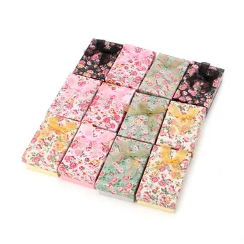 

JAVRICK Beauty Bowknot Display Gift Box Cardboard Case For Ring Earring Necklace Jewelry