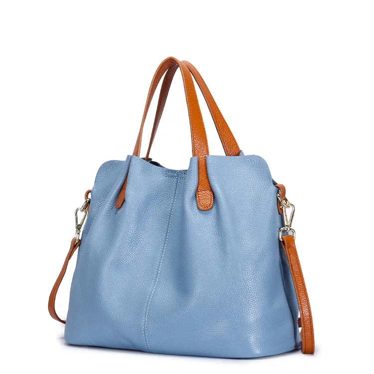 

2019 New Genuine Leather Handbags For Women Casual Fashion Mother Bag Lychee Grain Layer Leather Shoulder Diagonal Bags Gifts