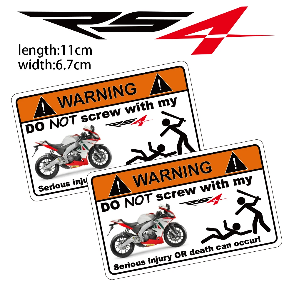 KODASKIN Motorcycle Cheap Creative Warning Sticker Decal for Aprilia RS4