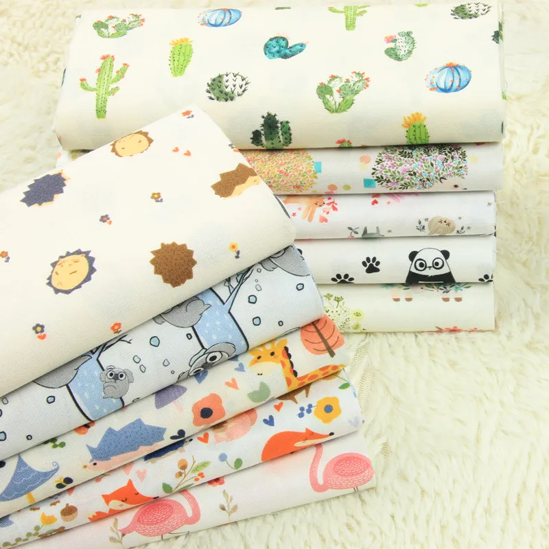 Полуярд импортная простая хлопковая ткань мягкая близкая к коже милый мультфильм печать, ручной работы DIY одежды ткань A763