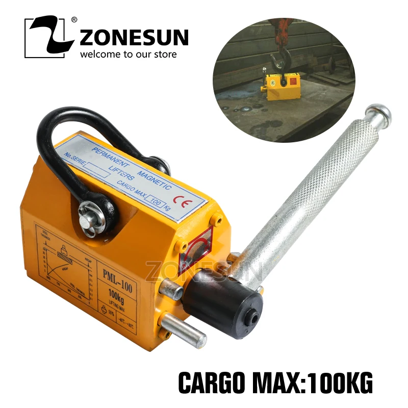 ZONESUN 0 1 T (100 кг) стальной листовой кран подъемник металлический материал