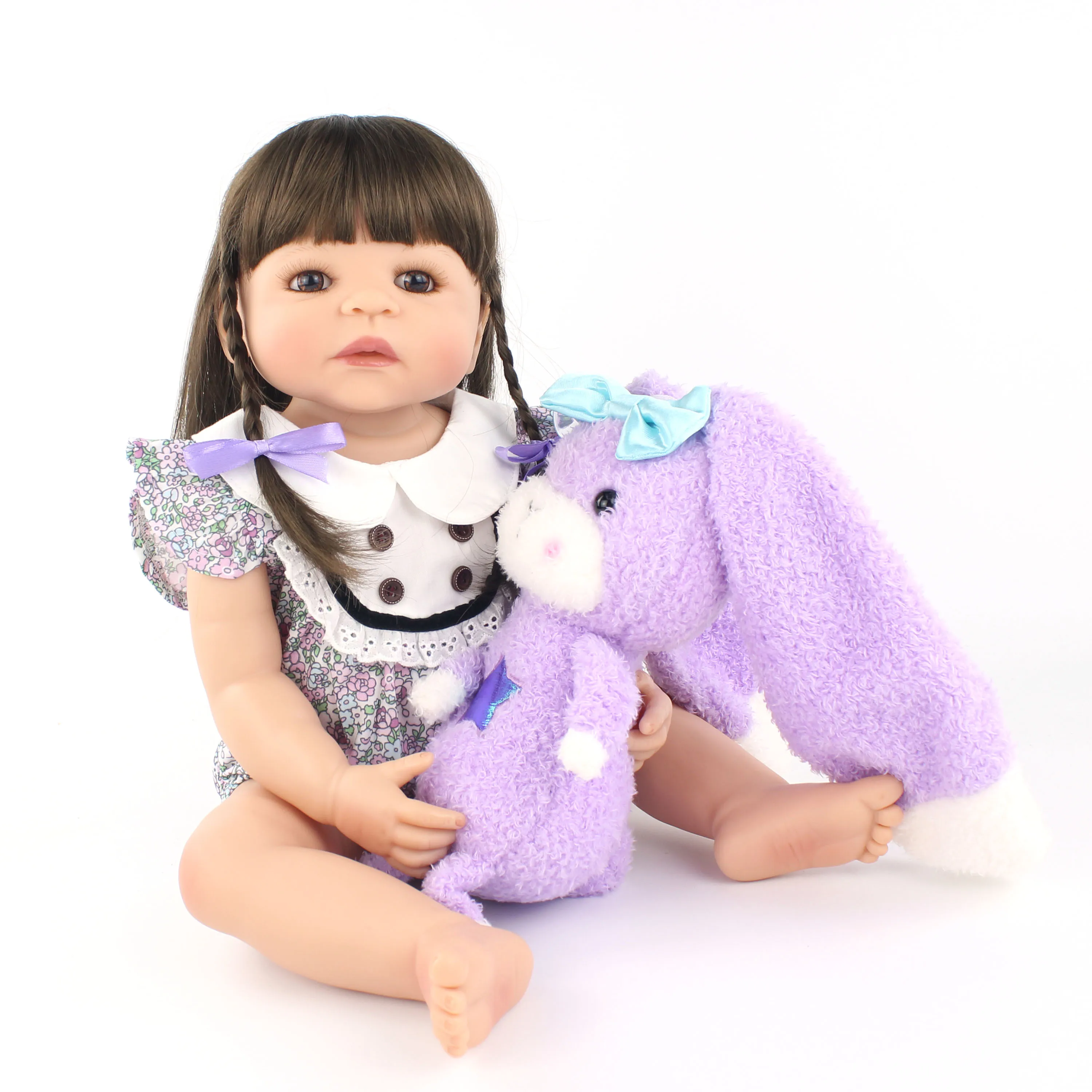 

55cm New Full Silicone Body Reborn Baby Doll Toy For Girl Newborn Princess Toddler Babies Bebe Classic Bonecas Toy Birthday Gift