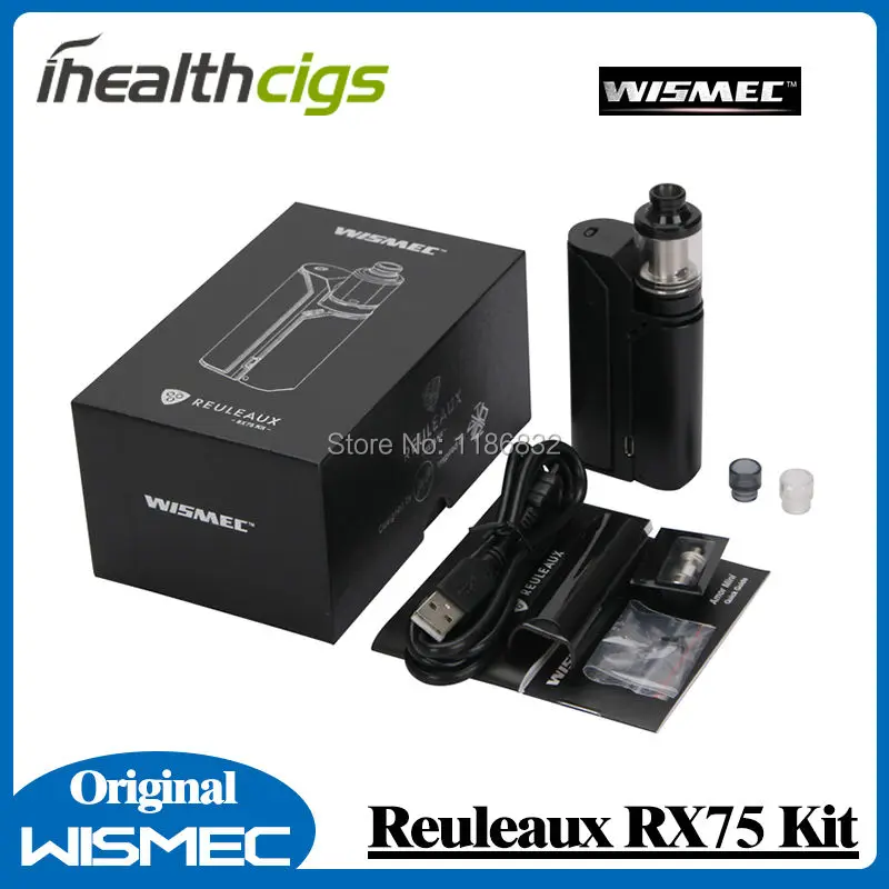 

Original Wismec Reuleaux RX75 Starter Kit with 75W RX75 TC Box Mod Vape with 2ml Amor Mini Atomizer Electronic Cigarette Vaping