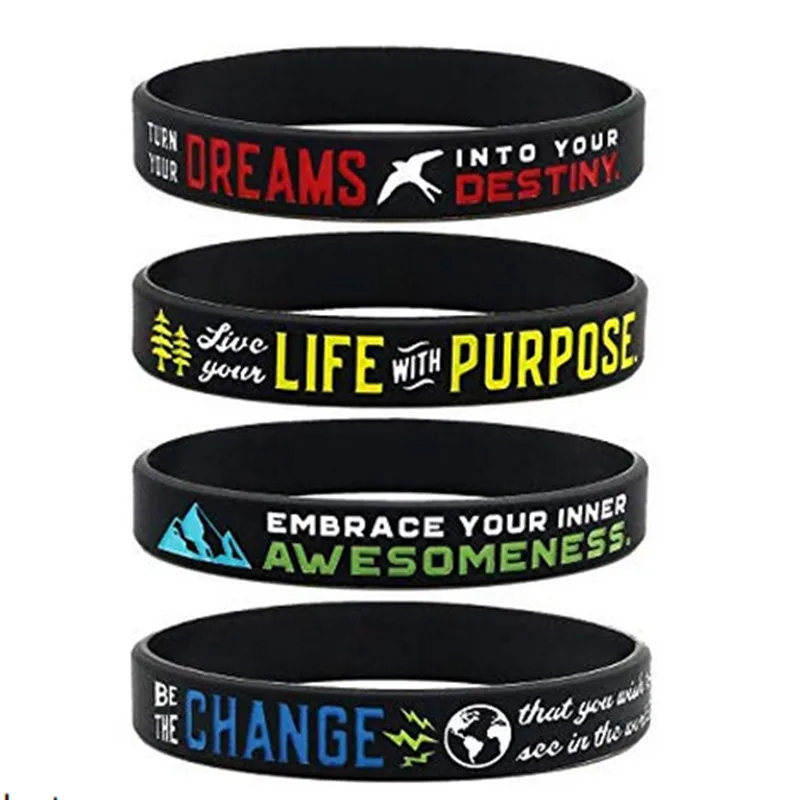 1 шт. браслет с мотивирующей судьбой Inspire Be the Change Live with Purpose|Браслеты-манжеты| |