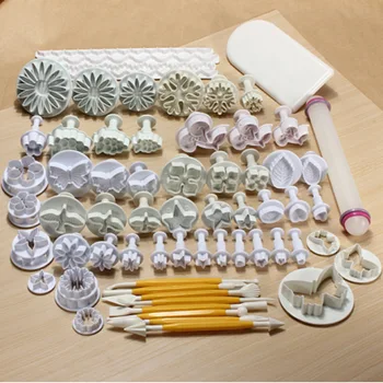 

68 Pieces/set Fondant Cake Decorating Sugarcraft Plunger Cutter Tools Mold Mould Cookies Cake Smoother