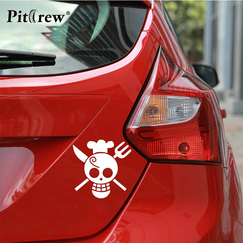 

1PC 11*11cm High Quality Pirate One piece Skull Car Styling Vinyl Wall Stickers and Decals Accessories for Car Fashion Stickers