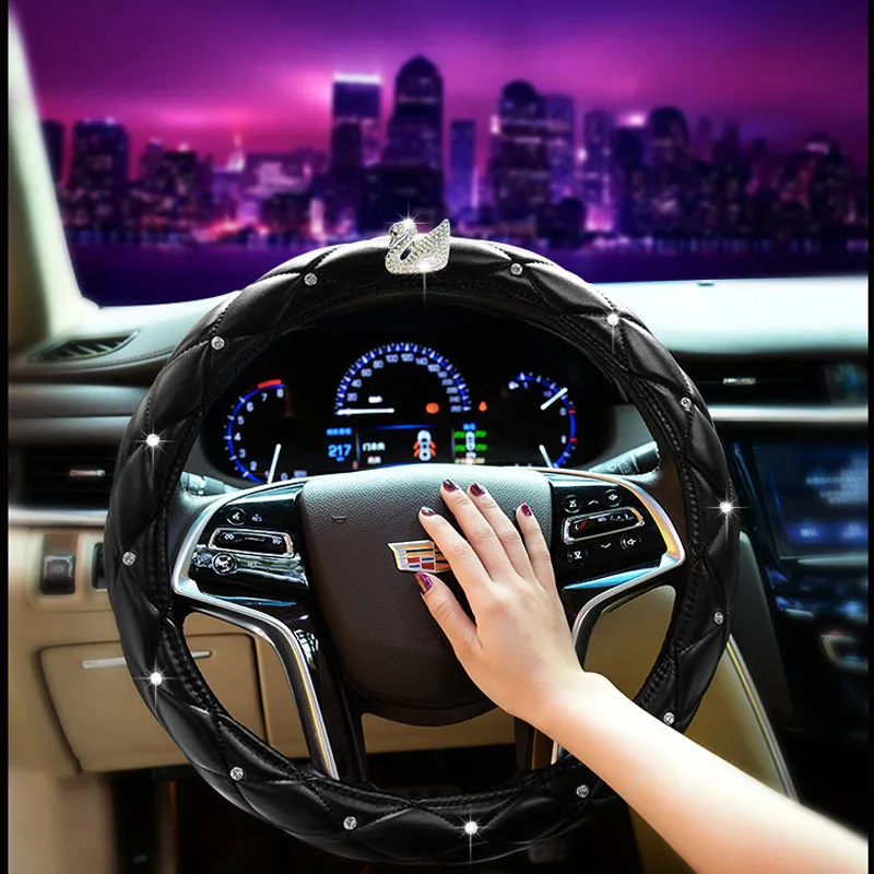 Car steering wheel decoration accessories girl nine color rhinestone car steering wheel cover