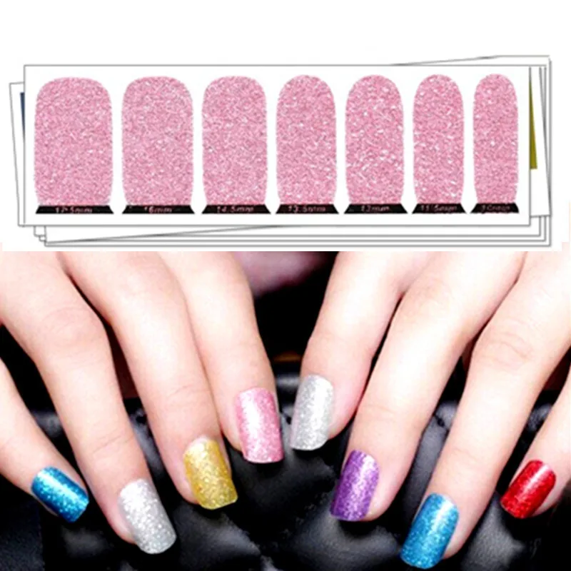 

Party Fashion Nail Art Stickers Colorful Glitter Adhesive Nails Wraps Waterproof Durable 1-2 Weeks