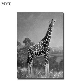 

Hot Wholesale Hand Painted Oil Painting on Canvas anlima giraffe For Living Room Wall Art Home Decor Abstract Picture unframe