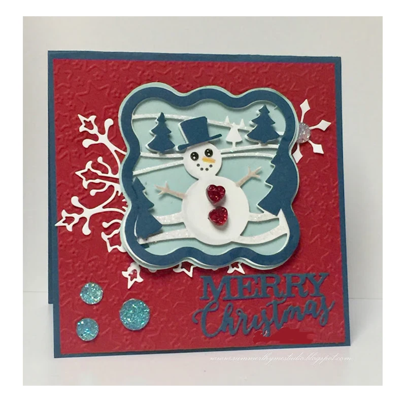 

JC Metal Cutting Dies for Scrapbooking Snowman Square Frame Stencil Craft Dies Album Embossing Folder Paper Cards Template Decor