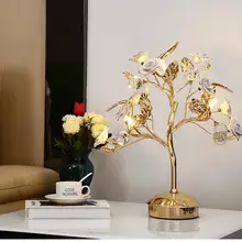 Золотистый керамический Настольная лампа настольная лампа из хрусталя девочка комната хрустальные настольные светильники Гостиная Спальня декоративный свет D43cm H50cm