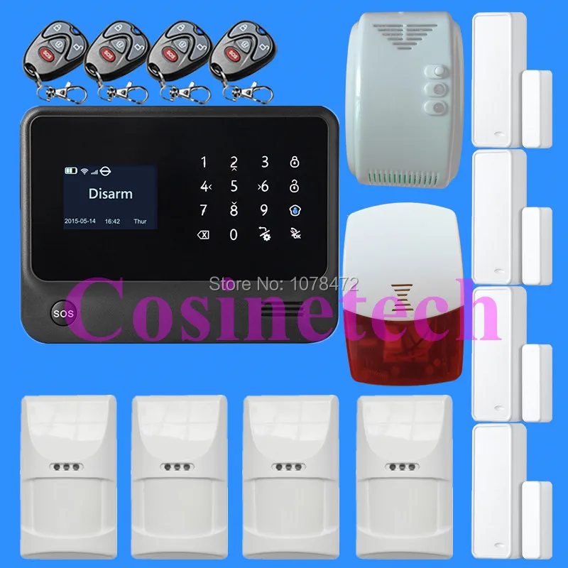 

WiFi Alarm System GSM GPRS SMS Home Security Alarm System IOS ANDROID APP Controlled burglar alarm system for home secure