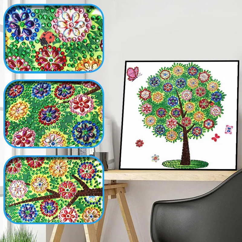 

Sashiko Winter Flower Tree Diamond Embroidery Special Shaped 5d Diamond Painting Rhinestone Drill DIY Crystal Painting