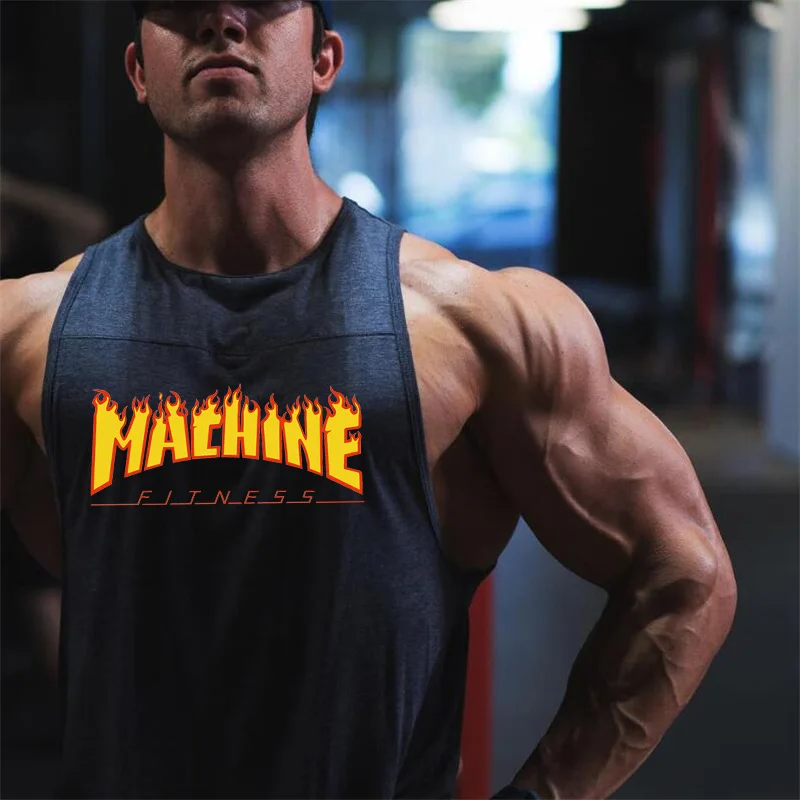 Muscleguys Gyms Tank Top Men Workout Clothing Bodybuilding Stringer Muscle Vests Cotton Patchwork Singlets fitness homme