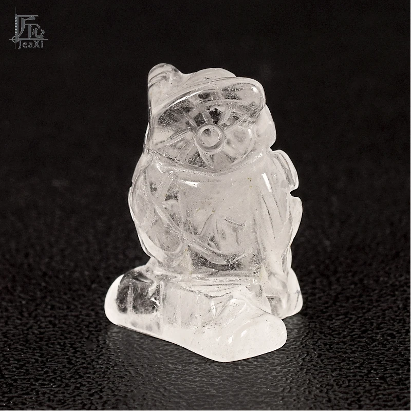 

1.5 Inch owl Figurines handmade natural rock quartz crystal owl statue Craft Carved Natural Stone mineral Mini Animals Statue