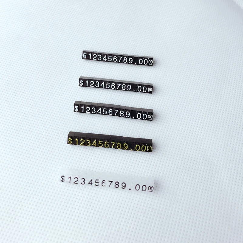 Small Adjustable Price Tags Euro HK US Dollar Assembly Blocks Number Digit Cube Watch Jewelry Store Counter Display Stand Sign Jewelry Tools