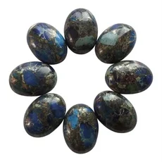 Великолепный Интригующий красивый 8 шт. голубой морской осадок Jaspers & Pyrite овальный