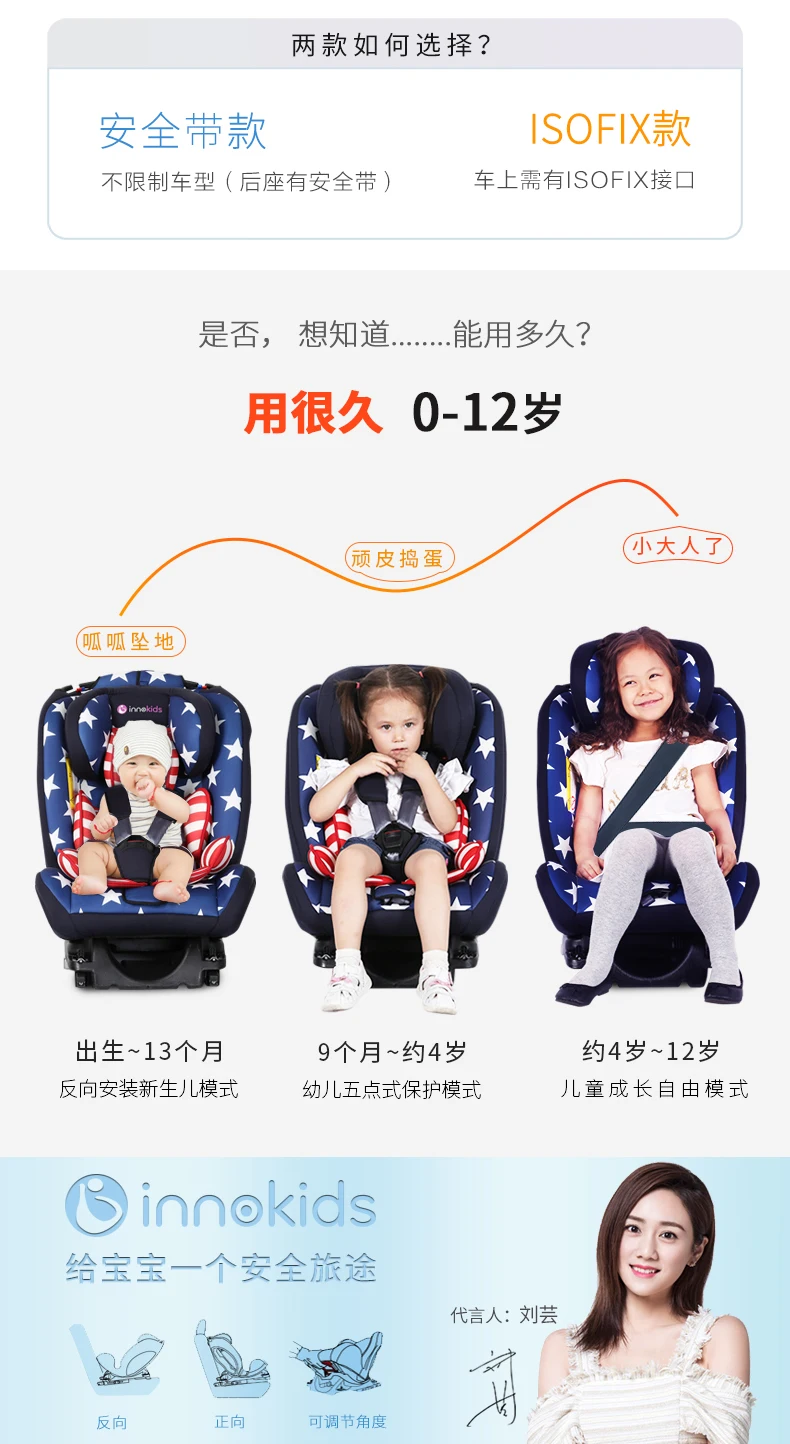 IK-05 innokids Safety belt Car Seat For Baby Infant Booster Car Seat Safety  not isofix