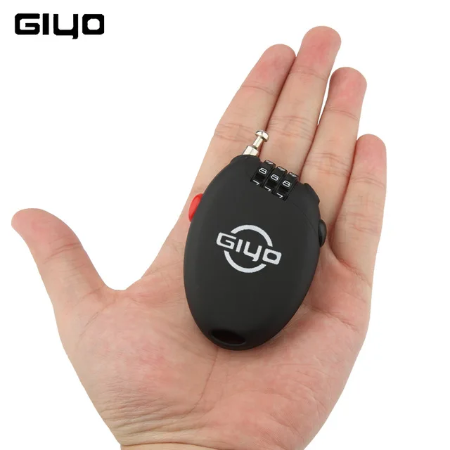

GIYO Mini Cable Bicycle Bike Lock ycling Helmet Lock 3 Digit Password Multi Function Anti Theft Code Padlock Lock