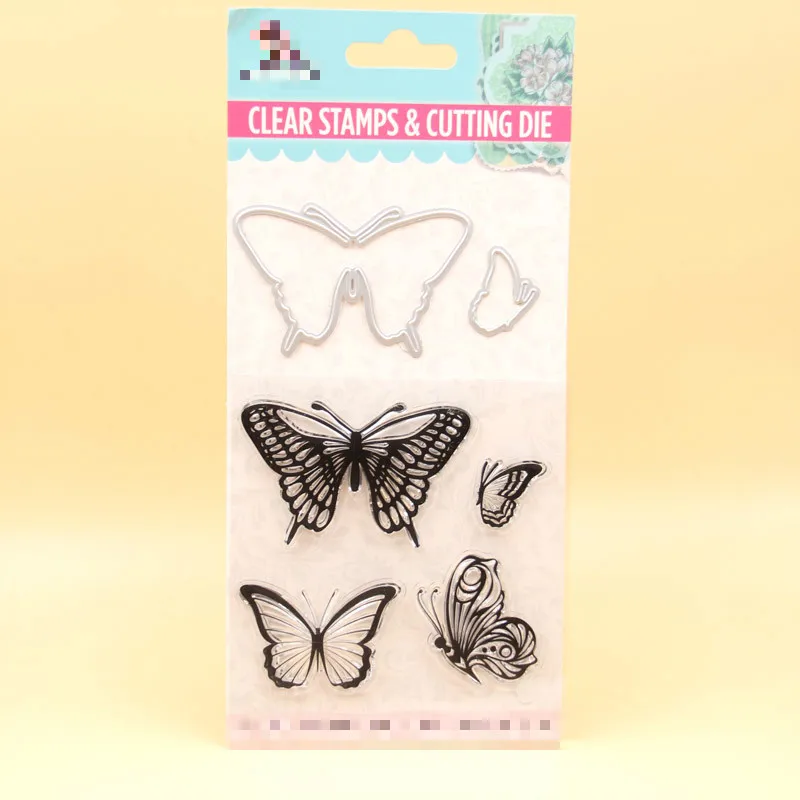

KLJUYP Butterfly Transparent Stamp Cutting Dies for DIY Scrapbooking/Card Making/Kids Fun Decoration Supplies