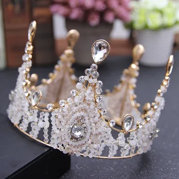 

Rainha Rei Cocar de Noiva Tiara Coroa Para As Mulheres do Baile de Finalistas Nupcial Tiaras e Coroas de Casamento Acessorios