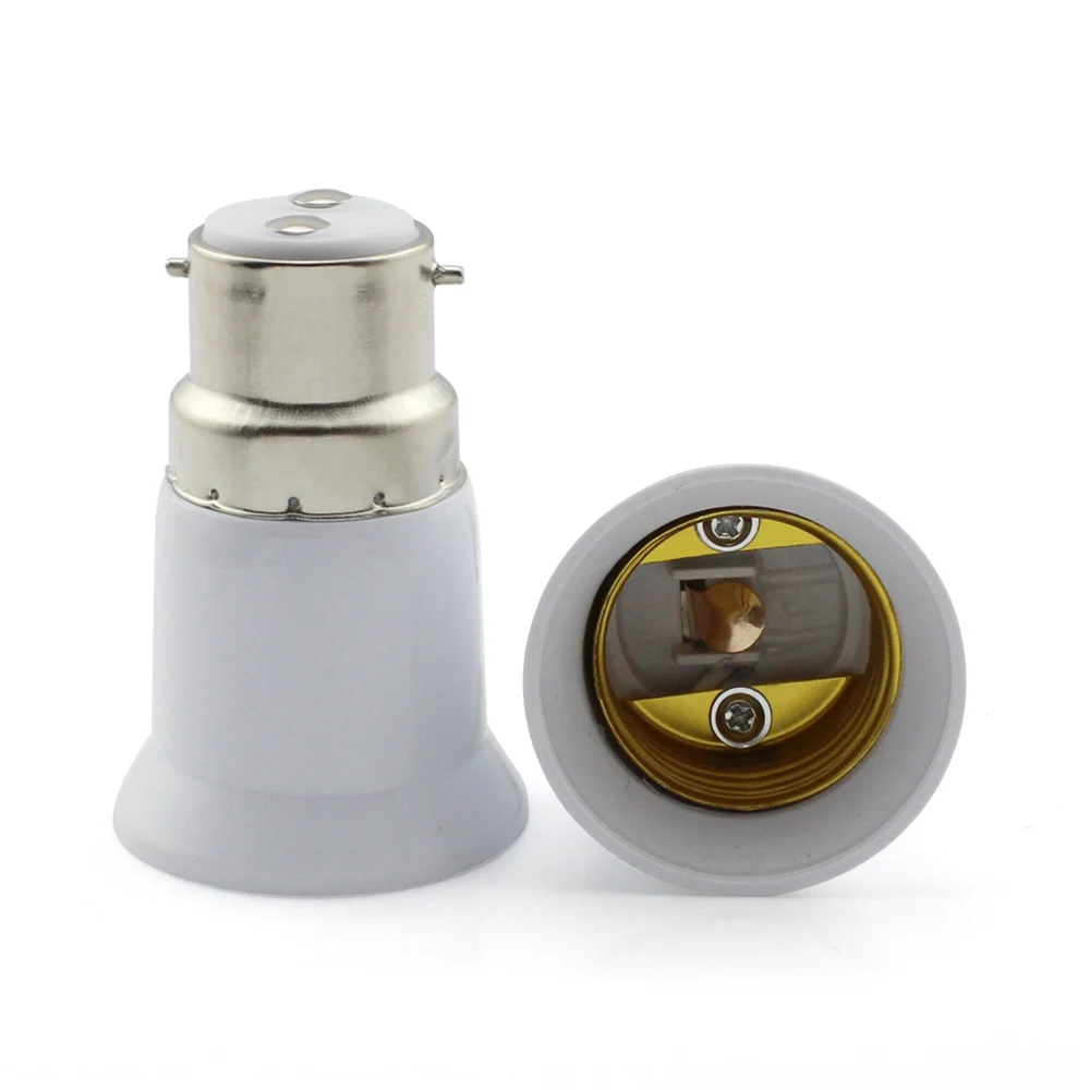 B22 to E27 Socket Adapter Converter, Fits LED/CFL Light Bulbs, B22 E2