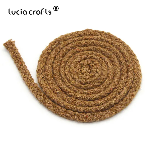 Lucia crafts, 5 м/22 м, разноцветные хлопковые шнуры, плетеная веревка, декоративный шнурок, шнурок, DIY, аксессуары для дома ручной работы W0210 - Цвет: C14 Light coffee 5m