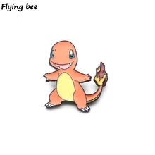 Flyingbee Charmander Милая Эмаль Булавка для одежды сумки значок для рюкзака Брошь Личность рубашка нагрудные булавки X0198