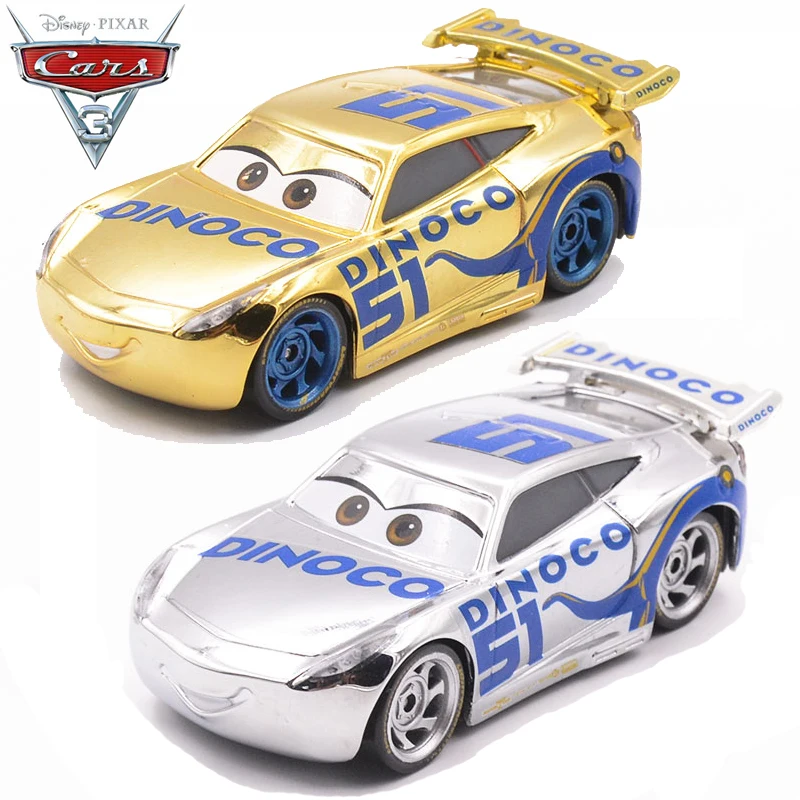 1:55 Diecast металлические Disney &quotТачки 3 золотой Dinoco Cruz Ramirez 51 # модель автомобиля