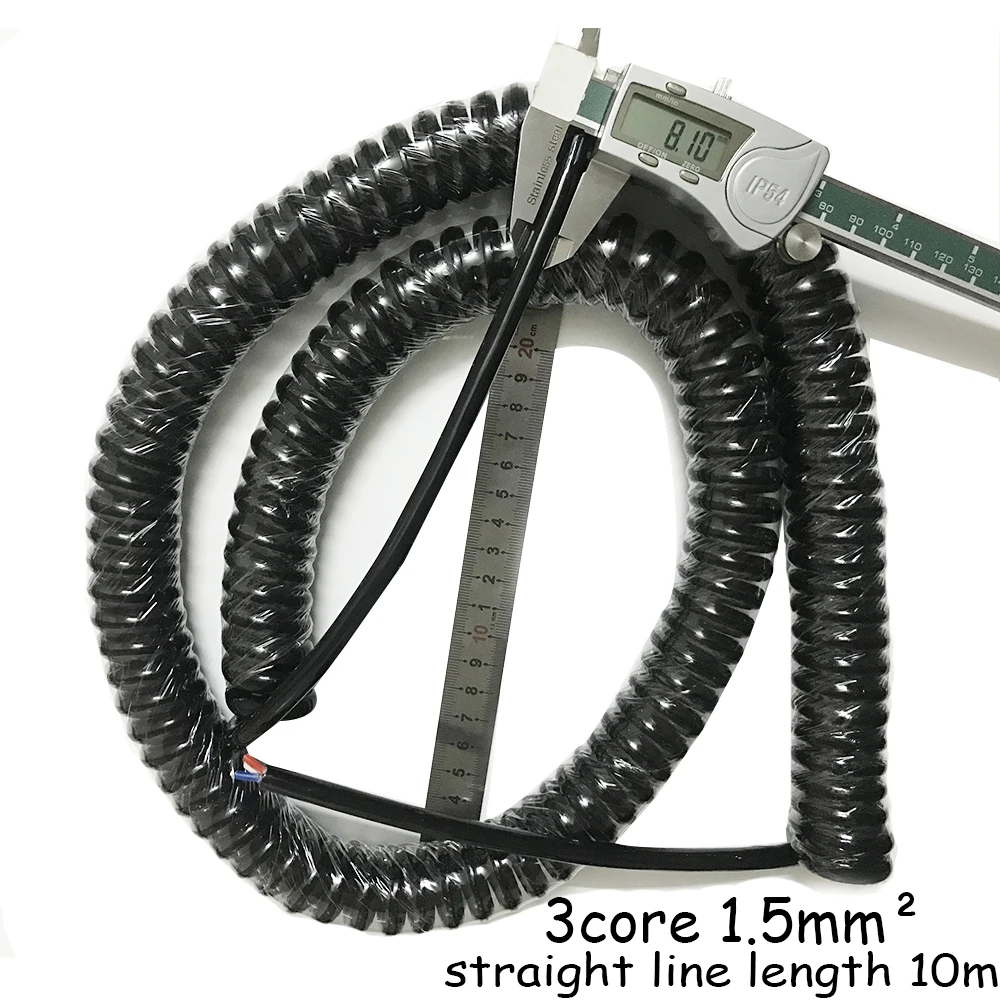  3 Cores Spring Spiral Cable Coiled Wire 1.0 1.5 Sauqre Undraw 5 meters Wires For CNC MPG Engraving 