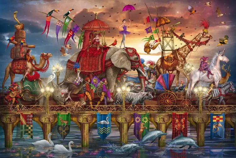 Circus The wooden puzzle 1000 pieces ersion paper jigsaw puzzle adult