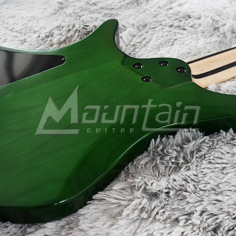 Горная безголовая гитара fret, 6 струн, электрогитара alder body burl top, 5 шт., шея, кленовый лад