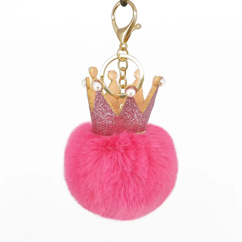 Брелок с помпонами в виде пушистого шара для женских сумок|fluffy ball|keychain pompomcrown keychain