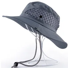 Женская и мужская летняя рыболовная шляпа, дышащие сетчатые ковшовые шляпы, походные широкополые сафари шапки
