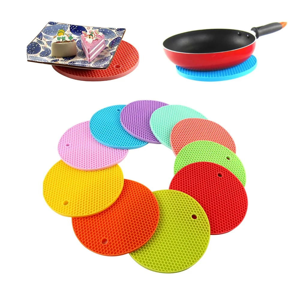 1pcs colorful round non slip heat resistant mat coaster cushion placemat pot holder table silicone mat kitchen accessories - Kitchen Table Cushions 1pcs colorful round non slip heat resistant mat coaster cushion placemat pot holder table silicone mat kitchen accessories - Kitchen Table Cushions