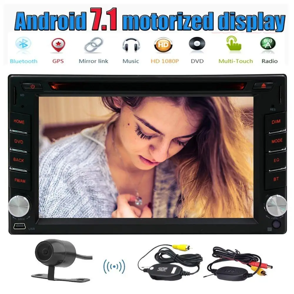 Камера + Android 7 1 автомобильный dvd-плеер gps навигация 2Din сенсорный экран