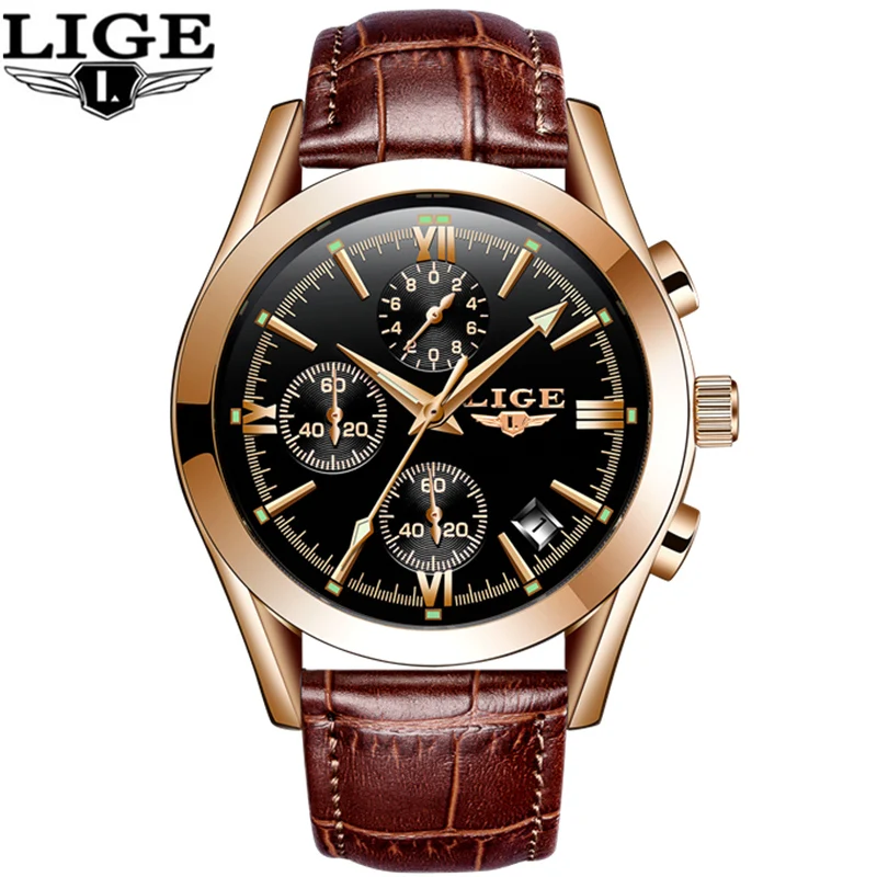 

Men Watches Brand LIGE Luxury Fashion Quartz Sport Men Watch Full Steel Military Clock Waterproof Gold Watches Relogio Masculino