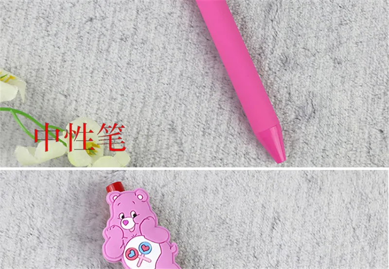 7 шт./компл. Милая Ручка гелевая с медведем гелевая ручка Kawaii 0,5 мм черные чернила конфеты цветные ручки для детей подарок escritorio бумажные школьные принадлежности