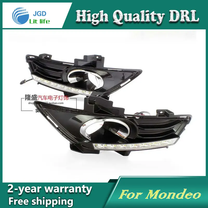 Free shipping !12V 6000k LED DRL Daytime running light case for Ford Mondeo 2013 fog lamp frame Fog light Car styling Free shipping !12V 6000k LED DRL Daytime running light case for Ford Mondeo 2013 fog lamp frame Fog light Car styling