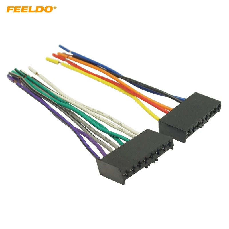 

FEELDO 5Pair Car CD/DVD Audio Stereo Wiring Harness Adapter Plug for Ford Mondeo Mustang Radio Wire Cable#3447