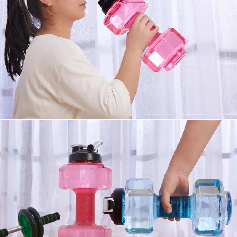 2.5L гантели формы пластиковый большой объем для воды бутылка спортзал спортивное снаряжение открытый фитнес чайник велосипед Кемпинг
