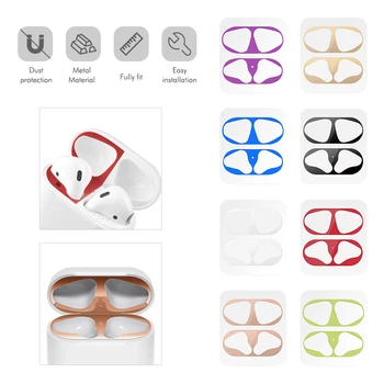 

New Metal Dust Guard sticker for Apple AirPods Case Cover Dust-proof Protective Sticker Skin Protector for Air Pods Accessories