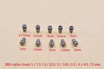 

ER8 spring collet chuck clamp range 1mm to 5mm for cnc part milling lathe tool engraving machine 1pcs
