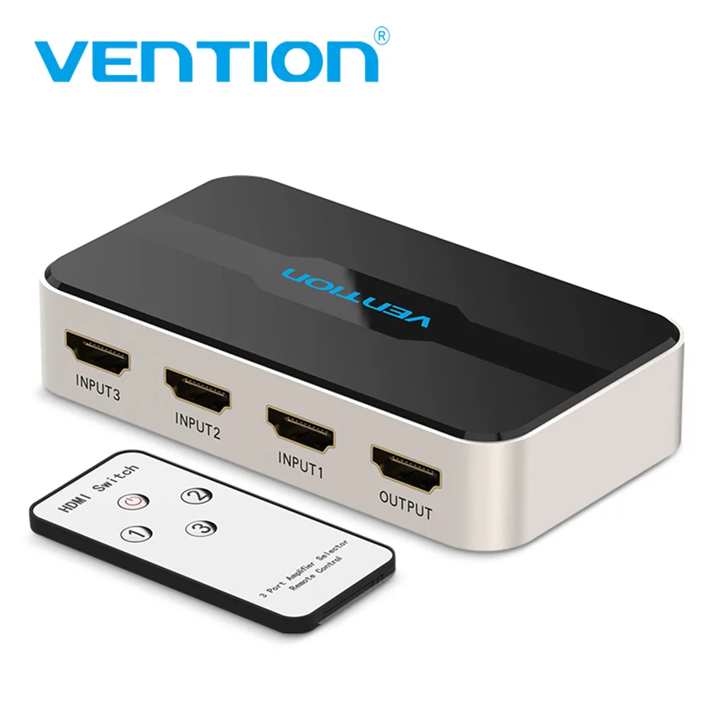Vention HDMI Splitter Adapter 3 In 1 Out HDMI Switcher 3X1 for XBOX 360 PS4/PS3 Smart Android HDTV 4K*2K HD HDMI Switch Switcher Vention HDMI Splitter Adapter 3 In 1 Out HDMI Switcher 3X1 for XBOX 360 PS4/PS3 Smart Android HDTV 4K*2K HD HDMI Switch Switcher